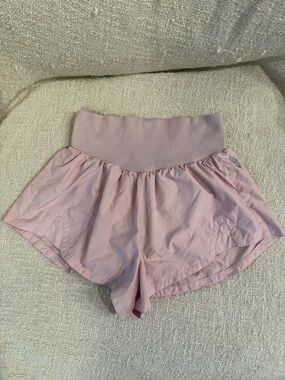 Women's Athletic Shorts - Light Pink High-Waist Run Short